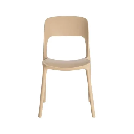 Silla apilable caqui de PP para exterior y uso contract con protección UV 58x41x82cm - Ixia - 616262IX - foto-blanco