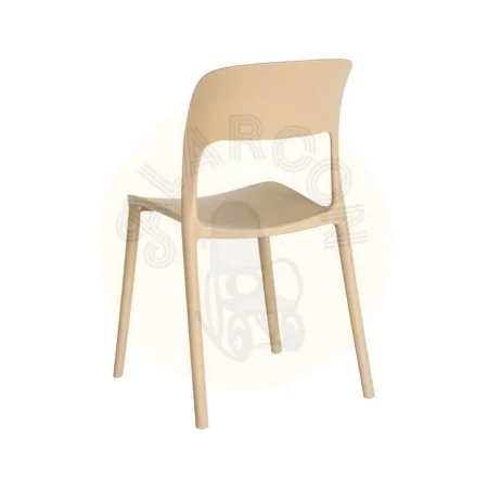 Silla apilable caqui de PP para exterior y uso contract con protección UV 58x41x82cm - Ixia - 616262IX - foto-secundaria-2