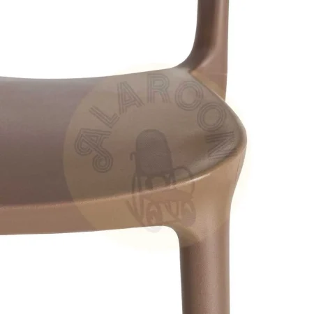 Silla apilable marrón en polipropileno con protección UV para exterior y uso contract 58x41x82cm - Ixia - 616263IX - foto-secundaria-1