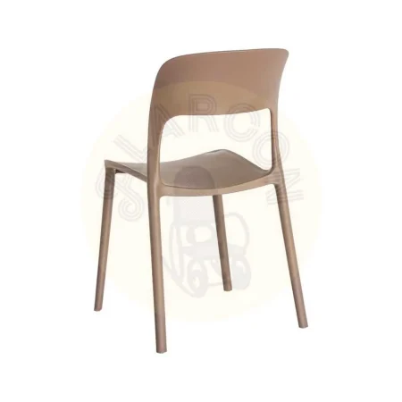 Silla apilable marrón en polipropileno con protección UV para exterior y uso contract 58x41x82cm - Ixia - 616263IX - foto-secundaria-2