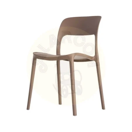Silla apilable marrón en polipropileno con protección UV para exterior y uso contract 58x41x82cm - Ixia - 616263IX - foto-secundaria-5