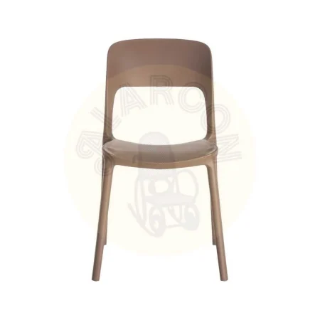 Silla apilable marrón en polipropileno con protección UV para exterior y uso contract 58x41x82cm - Ixia - 616263IX - foto-secundaria-6