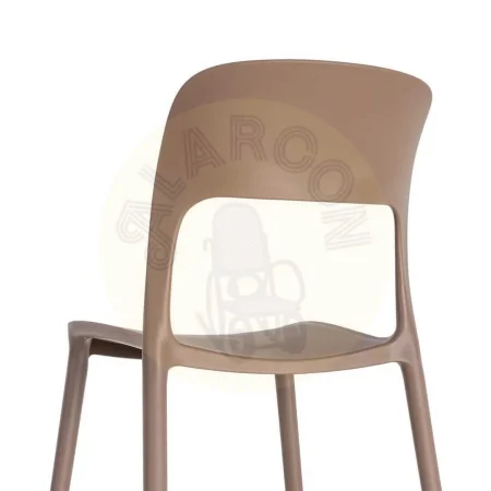 Silla apilable marrón en polipropileno con protección UV para exterior y uso contract 58x41x82cm - Ixia - 616263IX - foto-secundaria-9