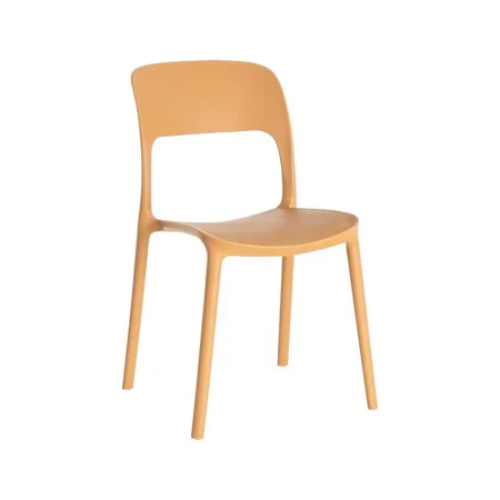 Silla apilable de exterior en polipropileno color ocre apta para uso contract con protección UV 58x41x82cm - Ixia - 616264IX - foto-blanco