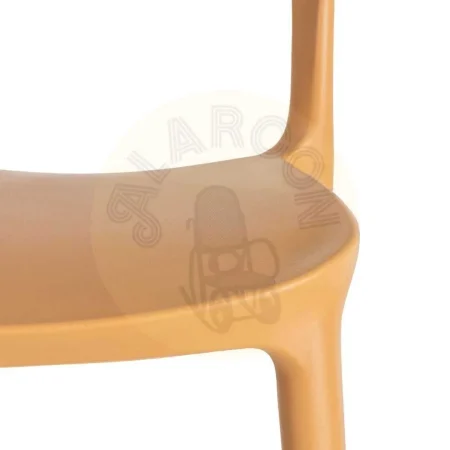 Silla apilable de exterior en polipropileno color ocre apta para uso contract con protección UV 58x41x82cm - Ixia - 616264IX - foto-secundaria-1