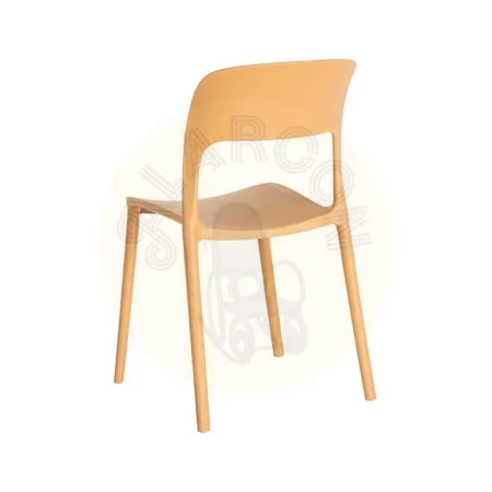 Silla apilable de exterior en polipropileno color ocre apta para uso contract con protección UV 58x41x82cm - Ixia - 616264IX - foto-secundaria-2
