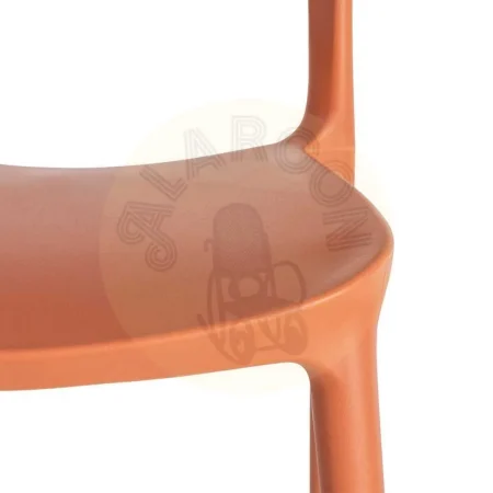 Silla apilable de polipropileno color teja con protección UV apta para exterior y uso contract 58x41x82cm - Ixia - 616265IX - foto-secundaria-1