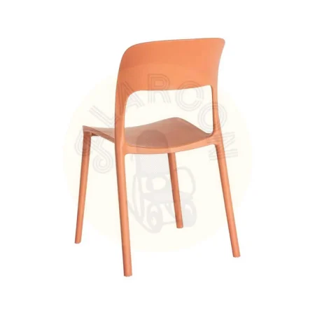 Silla apilable de polipropileno color teja con protección UV apta para exterior y uso contract 58x41x82cm - Ixia - 616265IX - foto-secundaria-2