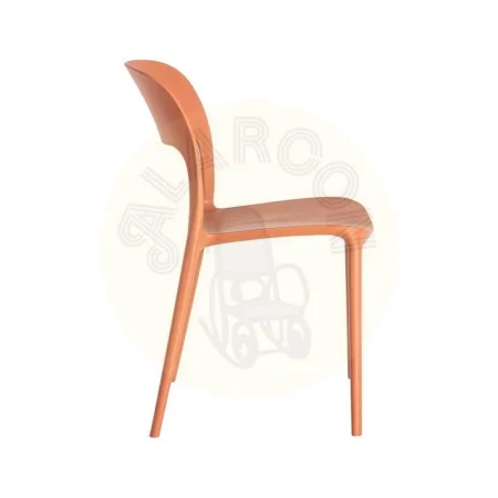 Silla apilable de polipropileno color teja con protección UV apta para exterior y uso contract 58x41x82cm - Ixia - 616265IX - foto-secundaria-3