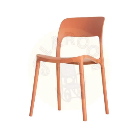 Silla apilable de polipropileno color teja con protección UV apta para exterior y uso contract 58x41x82cm - Ixia - 616265IX - foto-secundaria-5