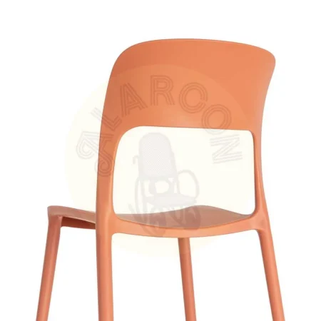Silla apilable de polipropileno color teja con protección UV apta para exterior y uso contract 58x41x82cm - Ixia - 616265IX - foto-secundaria-9