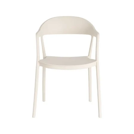 Silla apilable en polipropileno color crema protección UV apta para exterior y uso contract 52x52x80cm - Ixia - 616266IX - foto-blanco