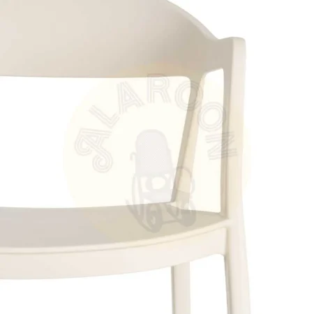 Silla apilable en polipropileno color crema protección UV apta para exterior y uso contract 52x52x80cm - Ixia - 616266IX - foto-secundaria-1