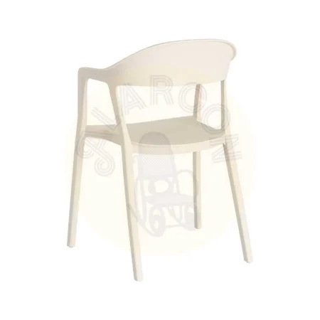 Silla apilable en polipropileno color crema protección UV apta para exterior y uso contract 52x52x80cm - Ixia - 616266IX - foto-secundaria-2
