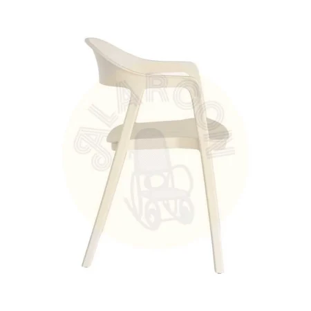 Silla apilable en polipropileno color crema protección UV apta para exterior y uso contract 52x52x80cm - Ixia - 616266IX - foto-secundaria-3