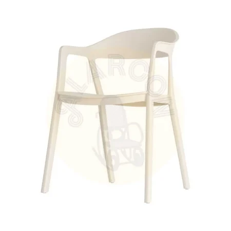 Silla apilable en polipropileno color crema protección UV apta para exterior y uso contract 52x52x80cm - Ixia - 616266IX - foto-secundaria-5