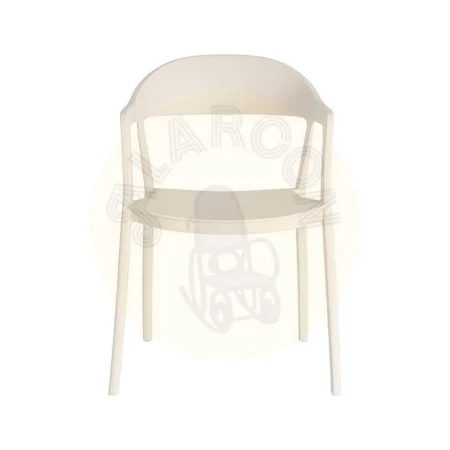 Silla apilable en polipropileno color crema protección UV apta para exterior y uso contract 52x52x80cm - Ixia - 616266IX - foto-secundaria-6