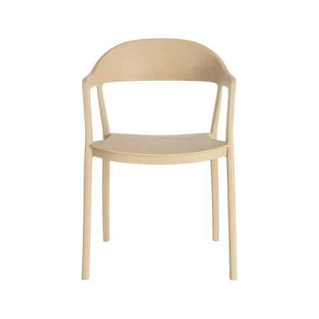 Silla apilable en polipropileno caqui apta para exterior y uso contract con protección UV 52x52x80cm - Ixia - 616267IX - foto-blanco