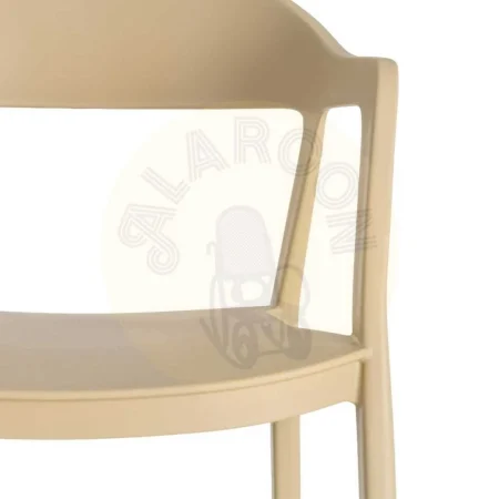 Silla apilable en polipropileno caqui apta para exterior y uso contract con protección UV 52x52x80cm - Ixia - 616267IX - foto-secundaria-1