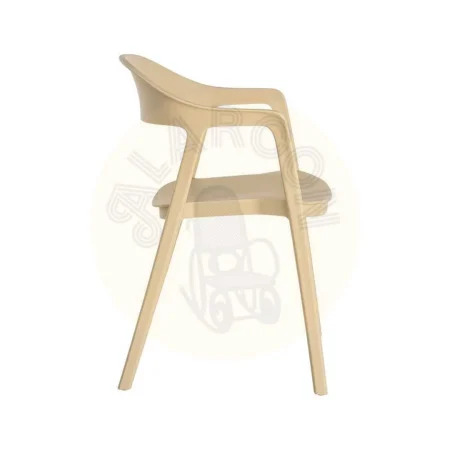 Silla apilable en polipropileno caqui apta para exterior y uso contract con protección UV 52x52x80cm - Ixia - 616267IX - foto-secundaria-3