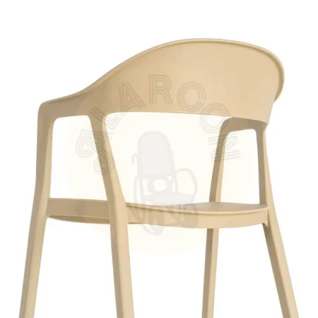 Silla apilable en polipropileno caqui apta para exterior y uso contract con protección UV 52x52x80cm - Ixia - 616267IX - foto-secundaria-9