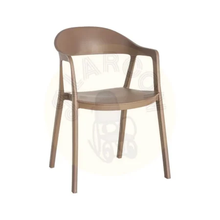 Silla apilable marrón en polipropileno con protección UV apta para exterior y uso contract 52x52x80cm - Ixia - 616268IX - foto-secundaria-10