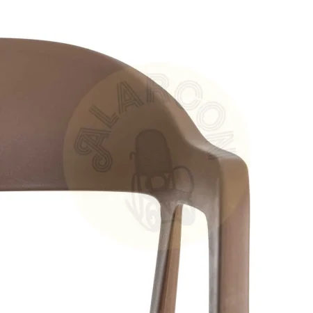 Silla apilable marrón en polipropileno con protección UV apta para exterior y uso contract 52x52x80cm - Ixia - 616268IX - foto-secundaria-4