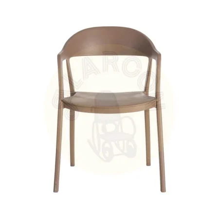 Silla apilable marrón en polipropileno con protección UV apta para exterior y uso contract 52x52x80cm - Ixia - 616268IX - foto-secundaria-6