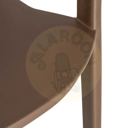 Silla apilable marrón en polipropileno con protección UV apta para exterior y uso contract 52x52x80cm - Ixia - 616268IX - foto-secundaria-7