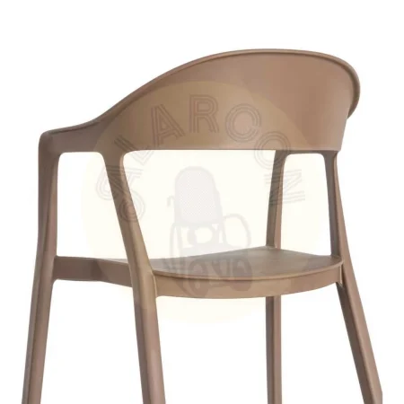 Silla apilable marrón en polipropileno con protección UV apta para exterior y uso contract 52x52x80cm - Ixia - 616268IX - foto-secundaria-9