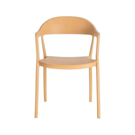 Silla apilable de polipropileno para exterior color ocre 52x52x80cm - Ixia - 616269IX - foto-blanco