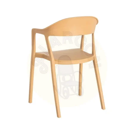 Silla apilable de polipropileno para exterior color ocre 52x52x80cm - Ixia - 616269IX - foto-secundaria-2