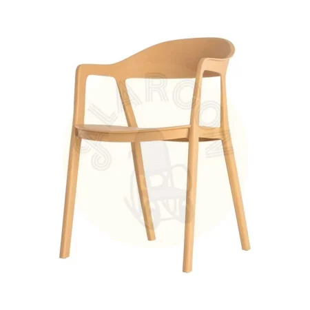 Silla apilable de polipropileno para exterior color ocre 52x52x80cm - Ixia - 616269IX - foto-secundaria-5