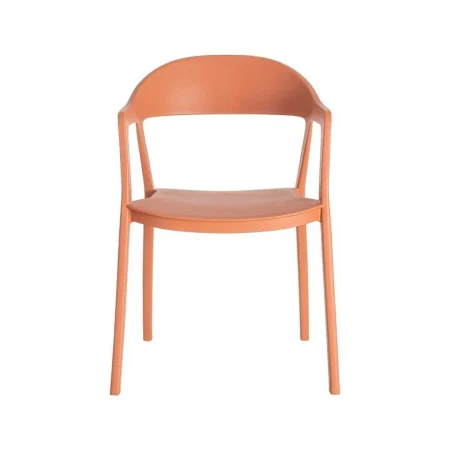 Silla apilable de polipropileno teja apta para exterior con protección UV EN581 52x52x80cm - Ixia - 616270IX - foto-blanco