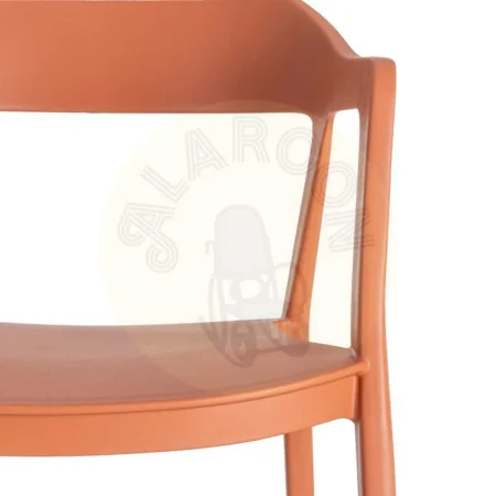 Silla apilable de polipropileno teja apta para exterior con protección UV EN581 52x52x80cm - Ixia - 616270IX - foto-secundaria-1