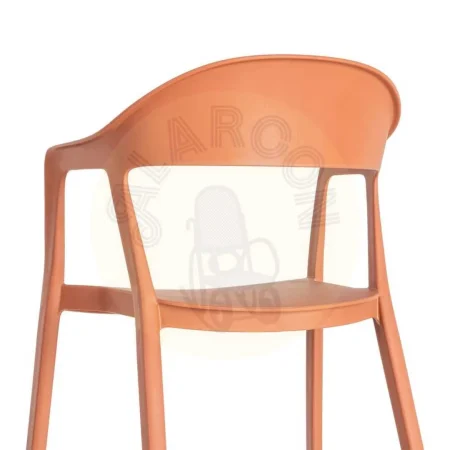 Silla apilable de polipropileno teja apta para exterior con protección UV EN581 52x52x80cm - Ixia - 616270IX - foto-secundaria-9