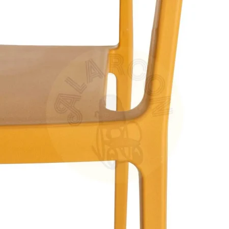 Silla apilable de polipropileno con respaldo de cuerda mostaza 56x54x75.50cm - Ixia - 616271IX - foto-secundaria-1