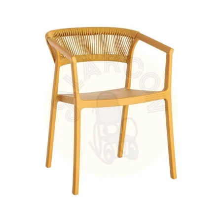Silla apilable de polipropileno con respaldo de cuerda mostaza 56x54x75.50cm - Ixia - 616271IX - foto-secundaria-10