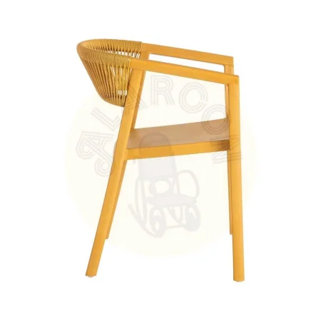 Silla apilable de polipropileno con respaldo de cuerda mostaza 56x54x75.50cm - Ixia - 616271IX - foto-secundaria-3