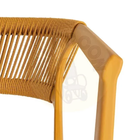 Silla apilable de polipropileno con respaldo de cuerda mostaza 56x54x75.50cm - Ixia - 616271IX - foto-secundaria-4