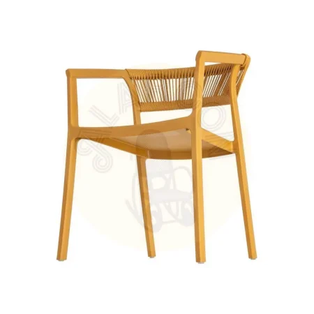 Silla apilable de polipropileno con respaldo de cuerda mostaza 56x54x75.50cm - Ixia - 616271IX - foto-secundaria-5