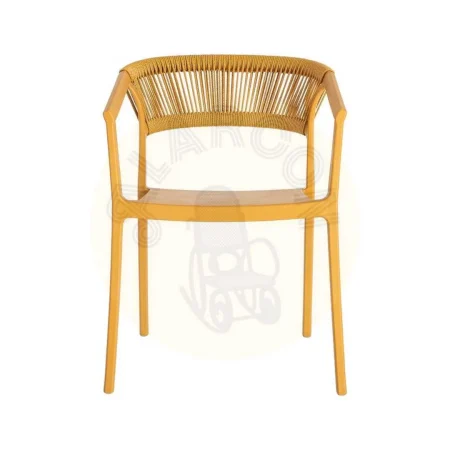 Silla apilable de polipropileno con respaldo de cuerda mostaza 56x54x75.50cm - Ixia - 616271IX - foto-secundaria-6