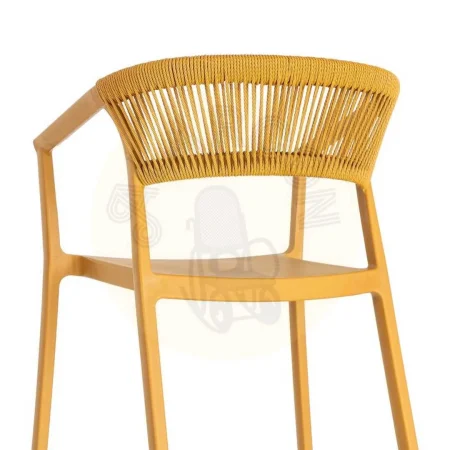 Silla apilable de polipropileno con respaldo de cuerda mostaza 56x54x75.50cm - Ixia - 616271IX - foto-secundaria-9
