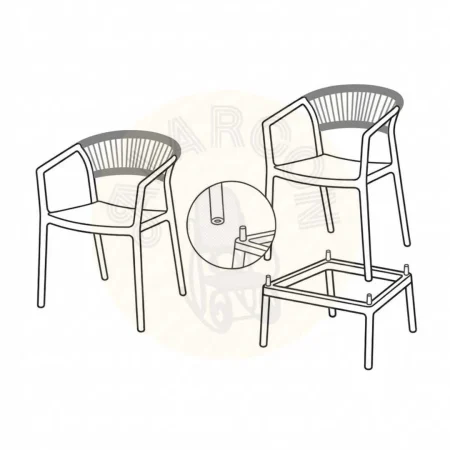 Silla taburete polipropileno con cuerda de polietileno antracita 55.80x59.80x104.50cm - Ixia - 616273IX - foto-secundaria-12