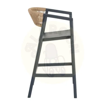 Silla taburete polipropileno con cuerda de polietileno antracita 55.80x59.80x104.50cm - Ixia - 616273IX - foto-secundaria-2