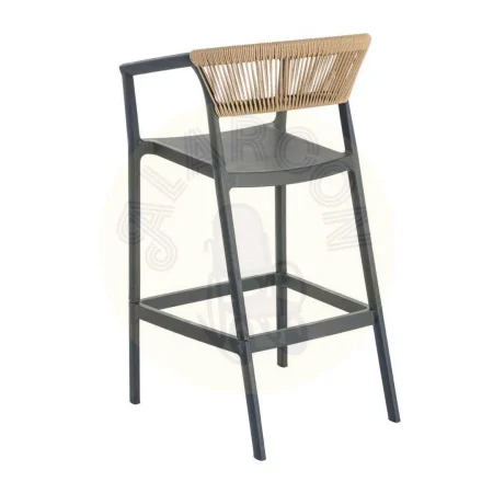 Silla taburete polipropileno con cuerda de polietileno antracita 55.80x59.80x104.50cm - Ixia - 616273IX - foto-secundaria-3
