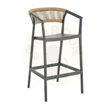 Silla taburete polipropileno con cuerda de polietileno antracita 55.80x59.80x104.50cm - Ixia - 616273IX - foto-secundaria-4