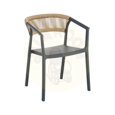 Silla taburete polipropileno con cuerda de polietileno antracita 55.80x59.80x104.50cm - Ixia - 616273IX - foto-secundaria-6