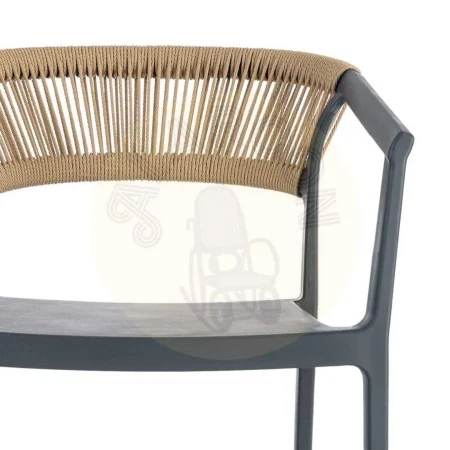 Silla taburete polipropileno con cuerda de polietileno antracita 55.80x59.80x104.50cm - Ixia - 616273IX - foto-secundaria-9