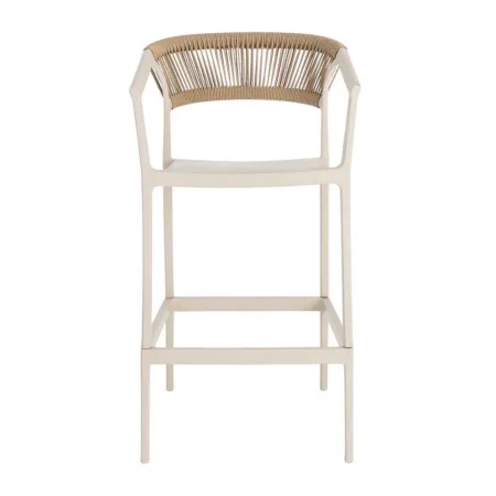 Taburete-silla de polipropileno y cuerda beige 55.80x59.80x104.50cm - Ixia - 616274IX - foto-blanco